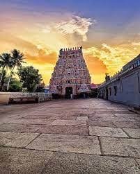 The gopuram of Vaitheeswaran Koil temple at sunset